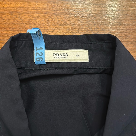Prada Navy Blue Sleeveless Collared Shirt size 44 - Picture 5 of 6